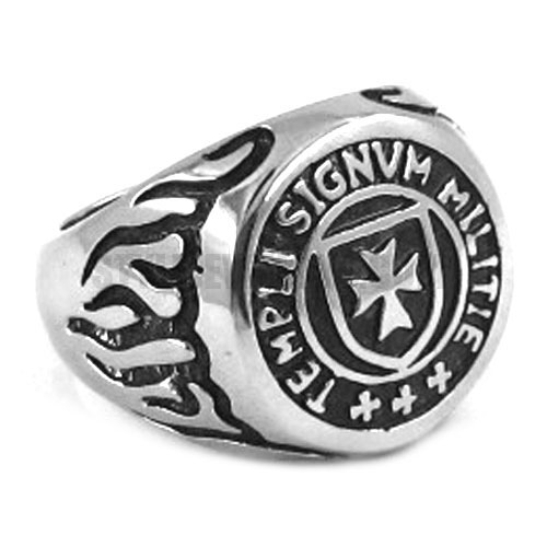 Stainless Steel Cross Ring Carved Word Ring SWR0247 - Click Image to Close